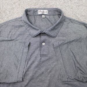 Peter Millar Polo Shirt Mens 2XL XXL Gray Nanoluxe‎ Cotton Short Sleeve Pullover